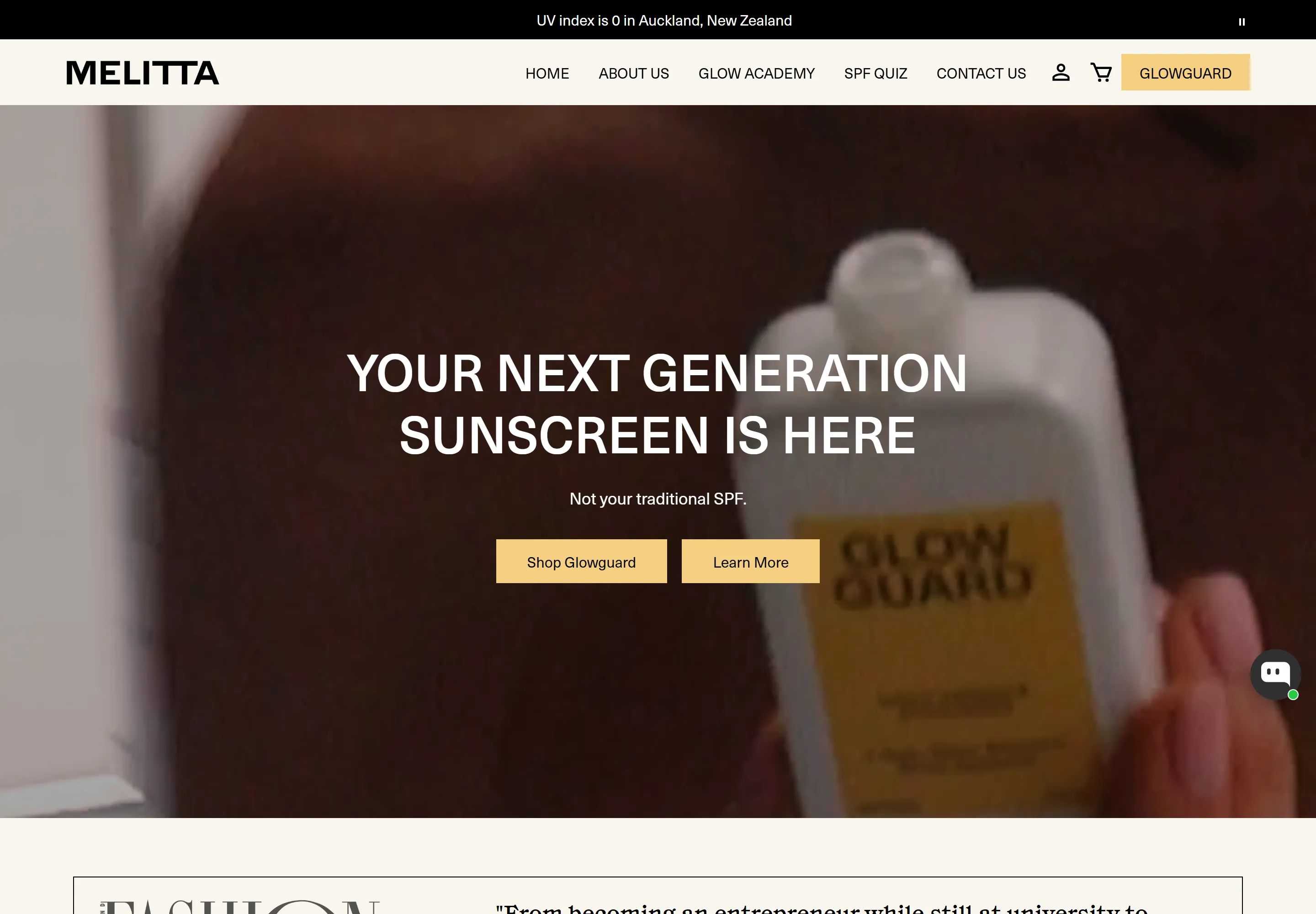 Melitta Skin website